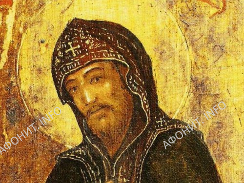 Преподобный Нил Сорский. Клеймо Иверской иконы Божией Матери